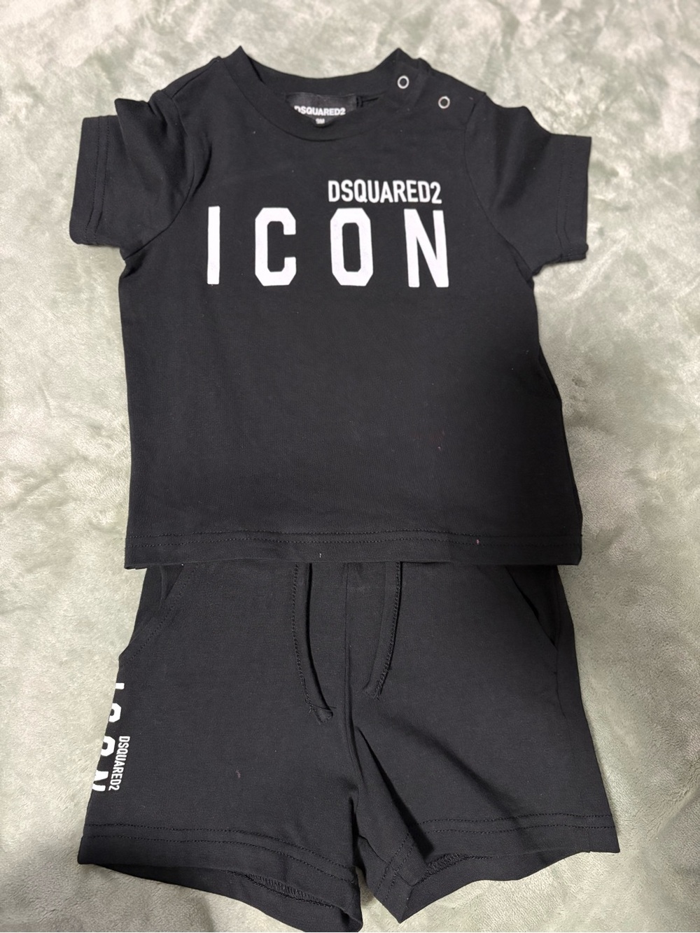 DSQUARED2 Black ICON Short-Sleeve Pajama Set